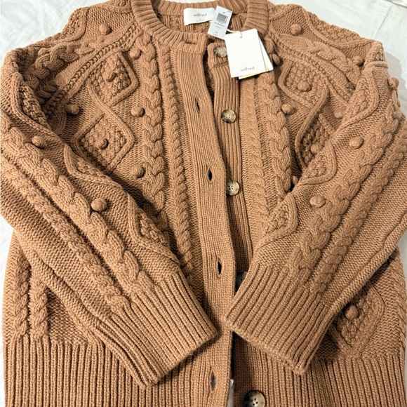 Wilfred Saville Ribbed Button-Front Cardigan — Camel Brown - Picture 2 of 5